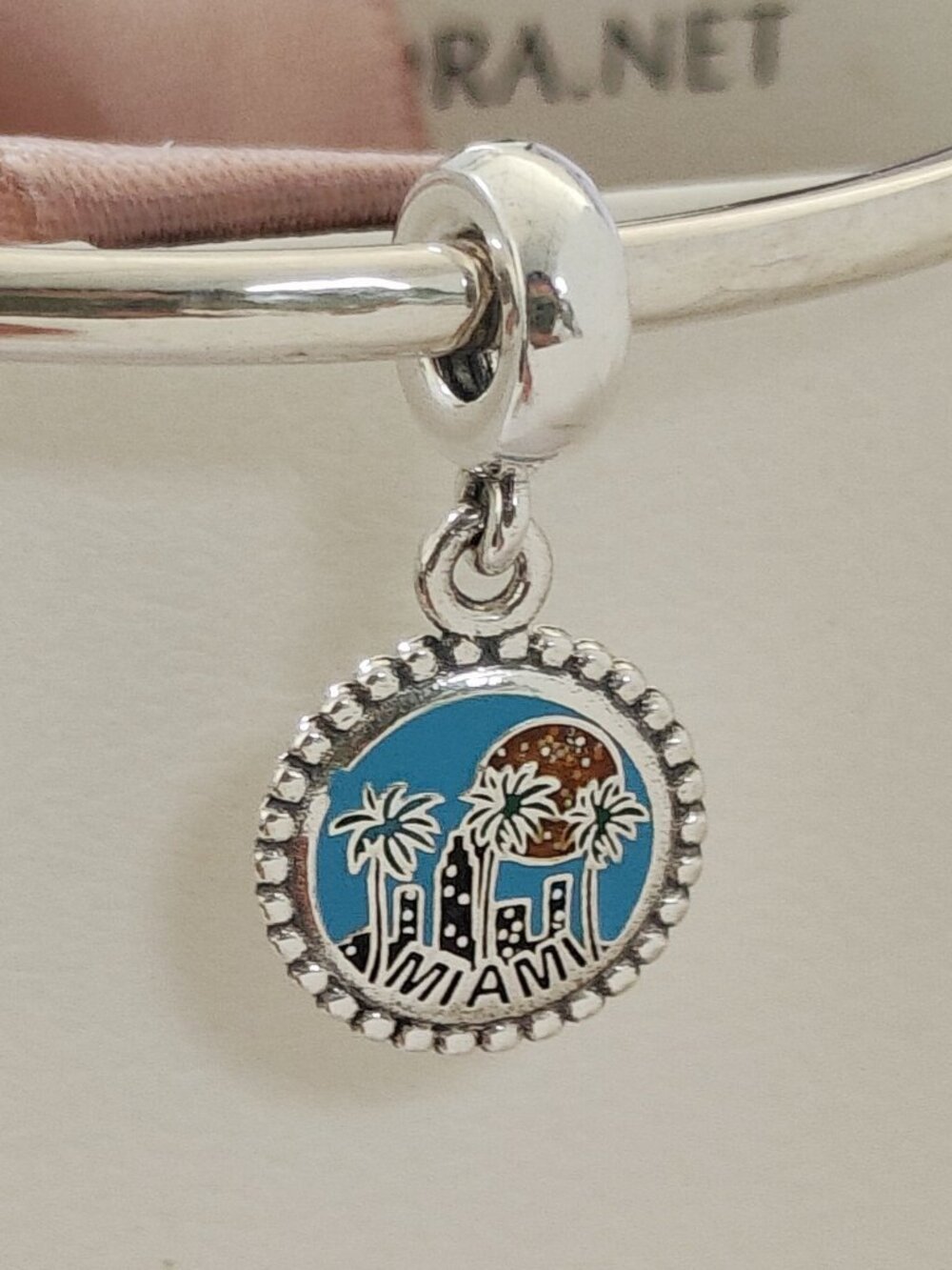 Pandora Miami Beach Dangle Charm Exclusive Travel Pendant S925 Silver